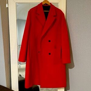 Size L, oversize red coat